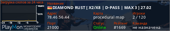 баннер для сервера rust. DIAMOND RUST [ X2/X8 | D-PASS | MAX 3 ] 27.02