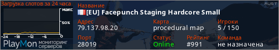 баннер для сервера rust. [EU] Facepunch Staging Hardcore Small