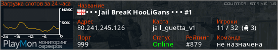 баннер для сервера cs. - - - Jail Break [H]ooligans - - -
