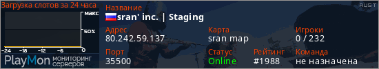 баннер для сервера rust. sran' inc. | Staging