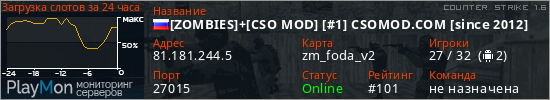 баннер для сервера cs. [ZOMBIES]+[CSO MOD] [#1] CSOMOD.COM [since 2012]