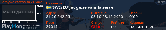 баннер для сервера rust. [SWE/EU]Judge.se vanilla server