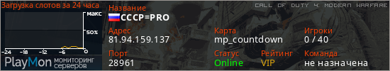 баннер для сервера cod4. CCCP=PRO