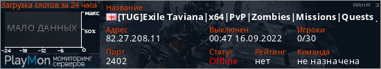 баннер для сервера arma3. [TUG]Exile Taviana|x64|PvP|Zombies|Missions|Quests|Perks|+More