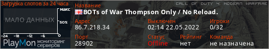 баннер для сервера cod4. BOTs of War Thompson Only / No Reload.