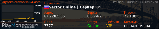 баннер для сервера crmp. Vector Online | Сервер: 01