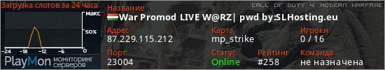 баннер для сервера cod4. War Promod LIVE W@RZ| pwd by:SLHosting.eu