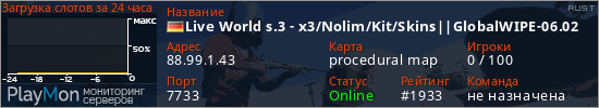 баннер для сервера rust. Live World s.3 - x3/Nolim/Kit/Skins||GlobalWIPE-06.02