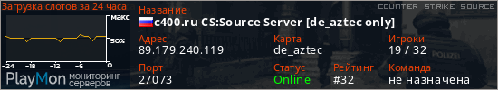баннер для сервера css. c400.ru CS:Source Server [de_aztec only]
