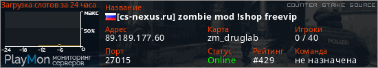 баннер для сервера css. [cs-nexus.ru] zombie mod !shop freevip