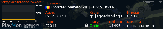 баннер для сервера garrysmod. Frontier Networks | DEV SERVER