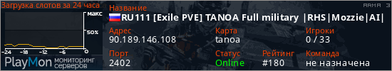 баннер для сервера arma3. RU111 [Exile PVE] TANOA Full military |RHS|Mozzie|AI|Convoys