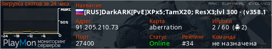 баннер для сервера ark. [RUS]DarkARK[PvE]XPx5;TamX20; ResX3;lvl 300 - (v358.17)