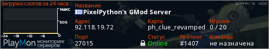 баннер для сервера garrysmod. PixelPython's GMod Server