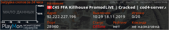 баннер для сервера cod4. C4S FFA Killhouse PromodLiVE | Cracked | cod4-server.com