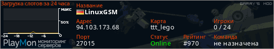 баннер для сервера garrysmod. LinuxGSM