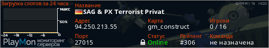 баннер для сервера garrysmod. SAG & PX Terrorist Privat
