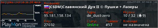 баннер для сервера cs. [CSDM]Славянский Дух II © Пушки + Лазеры